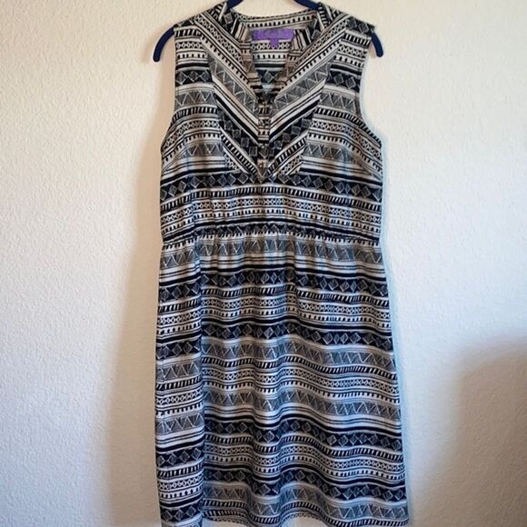 Jolie western dress Boho aztec tribal tank button up 8 women geometric - Picture 1 of 10